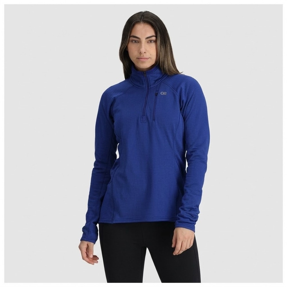 Outdoor Research Vigor Grid Fleece Quarter Zip Blue Womens Large 300523 V080